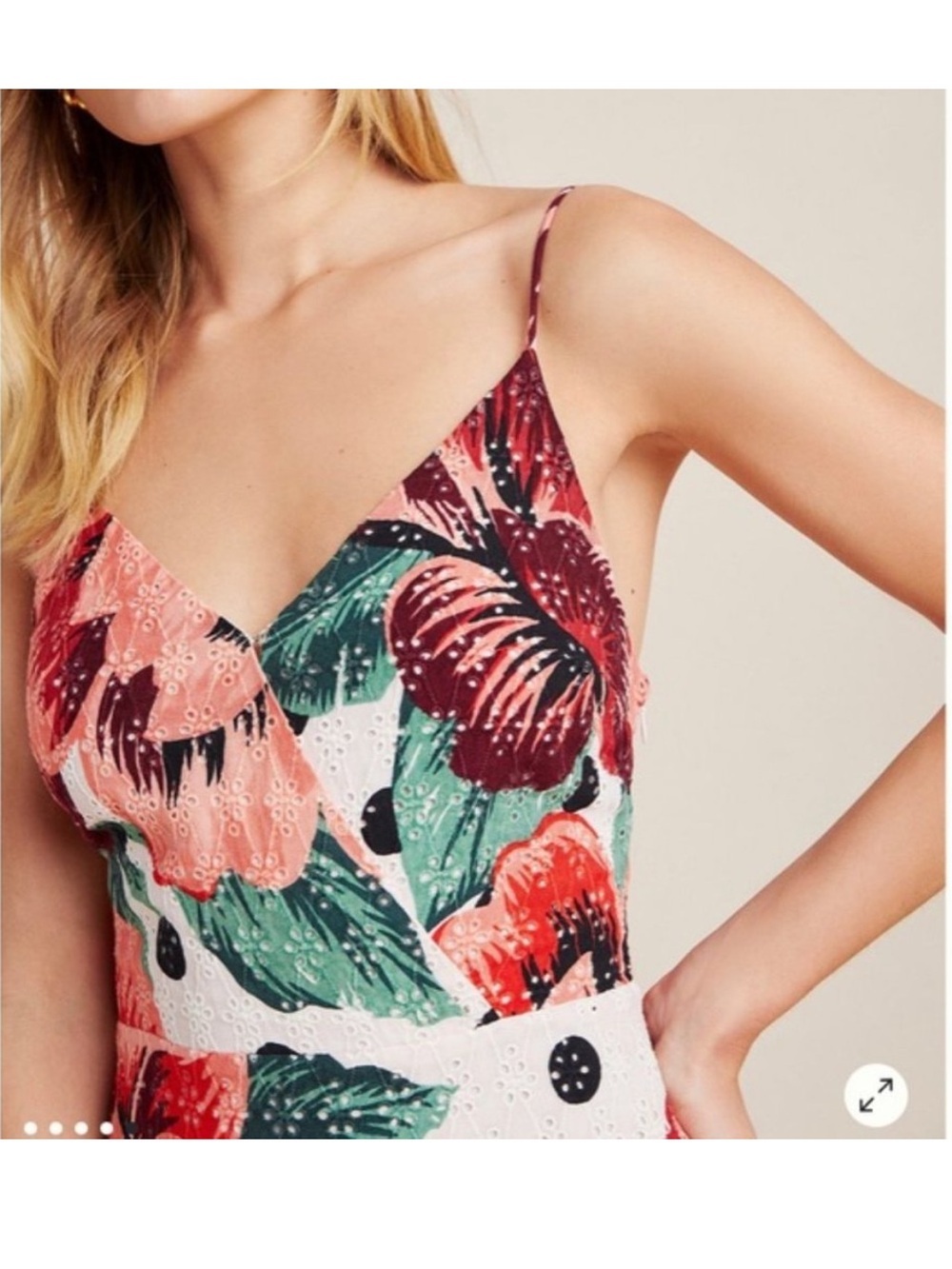 Farm Rio for Anthropologie Riviera Floral Eyelet Maxi Dress Size 2 - Picture 3 of 15